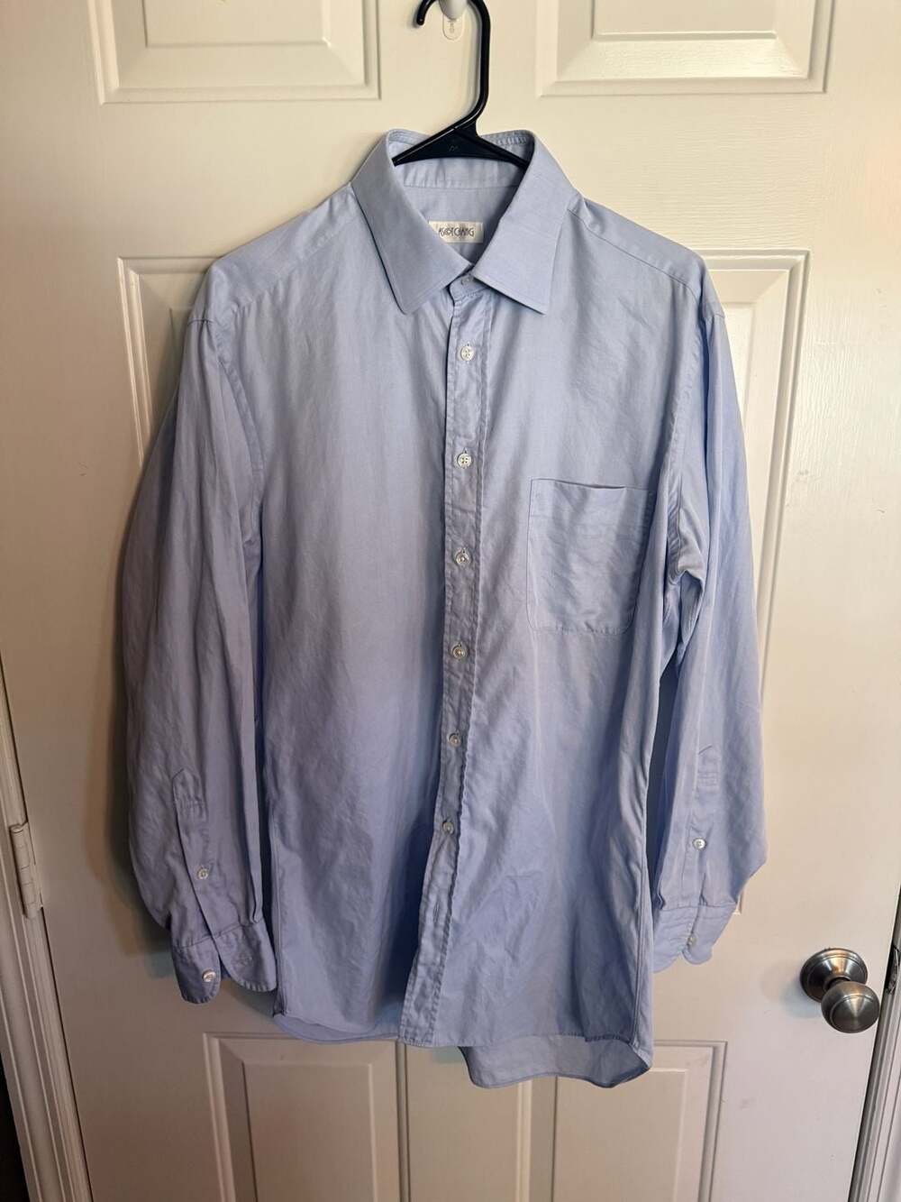 Ascot Chang Alumo Dress Shirt Light Blue Alumo Swiss Cotton